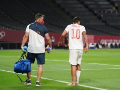 施巴路斯於奧運首戰腳踝被踩傷離場(有片睇) 網友:睇到都覺得痛!!!