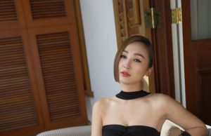 高海寧穿著黑色晚裝超性感(多圖)