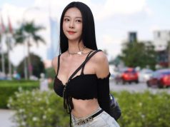 李元玲穿黑色性感吊帶上衣盡顯元美身材(多圖)