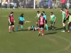 阿根廷三級聯賽有球員打女球證,結果被罰終身停賽(有片睇)